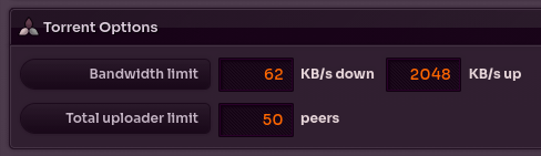 Налаштування ліміту швидкості каналу I2PSnark