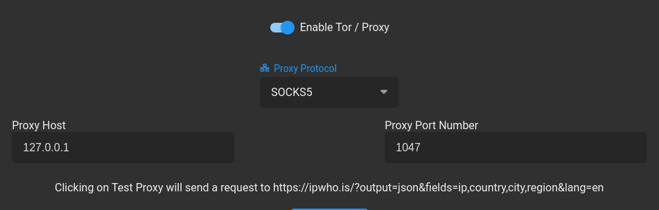 Налаштування проксі (скріншот)