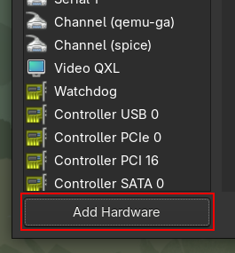 Virtual Machine Manager: Add hardware