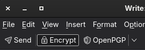 Індикатор увімкненого шифрування OpenPGP (скріншот)